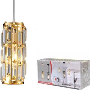 Pendant Light Fixture, Mini Crystal Chandelier, Adjustable Hanging for Any Room